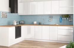 TEMPO KONDELA Univerzális sarok konyhabútor 320x200, fehér magasfényű HG/fehér FLOT