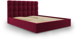 Mazzini Sofa Nerin Burgundy Franciaágy 160x200 cm, bordó, szövet, tárolóládával
