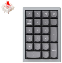 Keychron Q0 Swappable RGB USB Gateron G Pro Red mechanikus numerikus billentyűzet, szürke