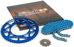 Stage6 Lánckészlet 13x53 - 420 Stage6 alumínium CNC kék Derbi Senda X-treme Stage6 Erőátviteli alkatrész Lánc, lánckerék, láncszett