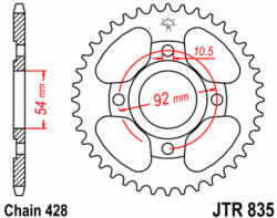 Jt Sprockets Acél Standard Hátsó Láncsor 835 - 428 JT SPROCKETS Motomaster Váz Hajtásrendszer Hátsó lánckerék - motomotors - 15 653 Ft