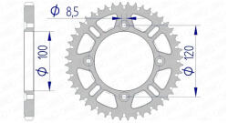 AFAM alumínium öntisztító hátsó lánckerék 428 / 53 fog RM / YZ 85 AFAM Erőátviteli alkatrész Lánc, lánckerék, láncszett