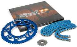 Stage6 Lánckészlet 14x53 - 420 Stage6 alumínium CNC kék Beta RR Stage6 Erőátviteli alkatrész Lánc, lánckerék, láncszett