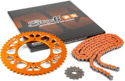 Stage6 Lánckészlet 13x53 - 420 Stage6 alumínium CNC narancssárga Aprilia SX 50 Stage6 Erőátviteli alkatrész Lánc, lánckerék, láncszett