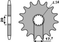 PBR acél standard első lánckerék 577 - 428 PBR Erőátviteli alkatrész Lánc, lánckerék, láncszett Első lánckerék - motomotors - 5 085 Ft