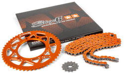 Stage6 Lánckészlet 14x53 - 420 Stage6 alu CNC narancs Derbi DRD Pro Stage6 Erőátviteli alkatrész Lánc, lánckerék, láncszett