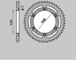 PBR Standard Acél Hátsó Láncsor 805 - 428 PBR Erőátviteli alkatrész Lánc, lánckerék, láncszett Hátsó lánckerék - motomotors - 10 150 Ft