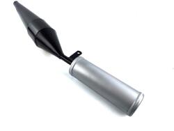 Kipufogó 28mm 750mm 270mm 90mm 80mm 120mm 64mm 510mm Fekete Ezüst Simson Schwalbe KR 51, S 50, 70, SR 80, Moped, Mokick, KKR részére Diverse / Import Kipufogó és alkatrészei Kipufogó Moped kipufogó (t