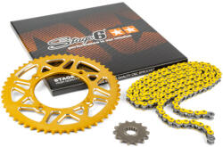 Stage6 Láncszett 14x53 - 420 Stage6 alumínium CNC sárga Beta RR Stage6 Erőátviteli alkatrész Lánc, lánckerék, láncszett