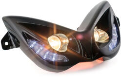 STR8 Fejlámpa EVO 2 kék LED-ekkel MBK Nitro / Yamaha Aerox fekete STR8 Elektronika Lámpa, fényszóró, index Fényszóró (OEM)