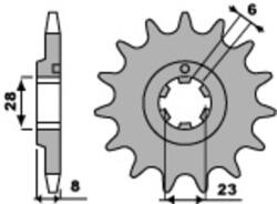 PBR acél standard első lánckerék 436 - 520 PBR Erőátviteli alkatrész Lánc, lánckerék, láncszett Első lánckerék - motomotors - 8 136 Ft