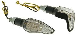Vparts Index / irányjelző szett M10 menetes LED fekete Sidewinder átlátszó üveg Vparts Elektronika Lámpa, fényszóró, index Index (tuning)