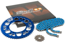 Stage6 Lánckészlet 14x53 - 420 Stage6 alumínium CNC kék Aprilia SX 50 Stage6 Erőátviteli alkatrész Lánc, lánckerék, láncszett