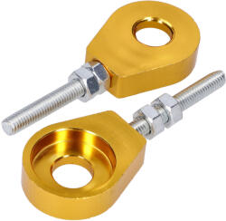 101 Octane Kerékfeszítő / láncfeszítő készlet alumínium arany eloxált 12mm 101 Octane Erőátviteli alkatrész Lánc, lánckerék, láncszett Lánc