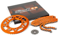 Stage6 Lánckészlet 14x53 - 420 Stage6 alumínium CNC Narancs Beta RR Stage6 Erőátviteli alkatrész Lánc, lánckerék, láncszett