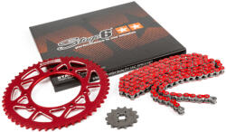 Stage6 Lánckészlet 13x53 - 420 Stage6 alumínium CNC piros Derbi DRD Pro Stage6 Erőátviteli alkatrész Lánc, lánckerék, láncszett