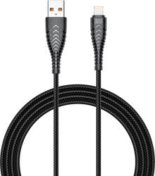 MRG Cablu de date Veger V105, Lightning, 2.4A, Negru