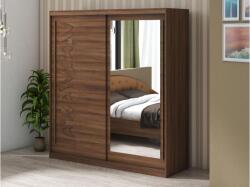  Dressing cu oglinda Tokyo, culoare Nuc, 200 x 215 x 59 cm Garderoba