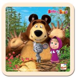 Bino Mása és a medve - fa kirakó - fa puzzle - fejlesztő játék - montessori játék - 16119 (B16119)