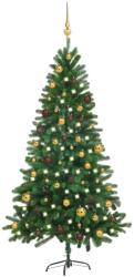 vidaXL Set cu led-uri/globuri 180 cm verde (3077555)