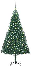 vidaXL Set cu LED&globuri 210 cm verde (3077709)