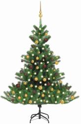 vidaXL Nordmann cu LED&globuri 120 cm verde (3077558)
