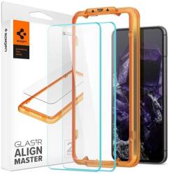 Spigen Google Pixel 8 alm fc képernyővédő üveg 2db (2.5d, extra karcálló, 9h, ultravékony, színkiemelés) átlátszó (AGL07396)