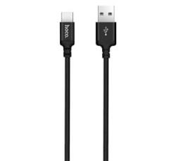 hoco. X14 adatkábel és töltő (USB - Type-C, gyorstöltés támogatás, 200cm, törésgátló, cipőfűző minta) FEKETE (X14_TYPE-C_2M_B)
