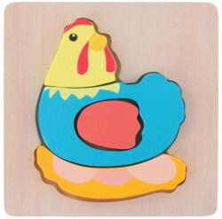 MARIONETTE Puzzle din lemn Marionette Gaina 5 piese (ED68040-GAI) - evomag Puzzle