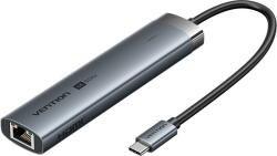 Vention 6-in-1 USB-C to HDMI / 2 x USB 3.0 / USB-C / RJ45 / PD Docking Station 0.15M Gray Aluminum A (TGNHB)