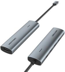 Vention 5-in-1 USB-C to HDMI / 3x USB 3.0/ PD Docking Station 0, 15M Gray Aluminum Alloy Type (TGGHB)