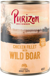 Purizon 12x400g Purizon Adult gabonamentes nedves macskatáp- Csirkefilé & vaddisznó