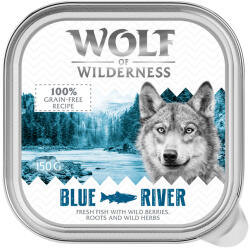 Wolf of Wilderness 24x150g Wolf of Wilderness Adult - Single protein tálcás nedves kutyatáp - Blue River - hal