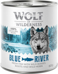 Wolf of Wilderness 6x800g Wolf of Wilderness Adult - Single protein nedves kutyatáp-Blue River hal