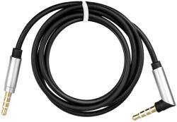  Flat AUX kábel 90 fokban döntött 3.5 mm Jack fekete
