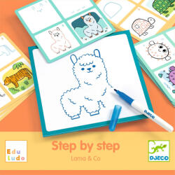 DJECO - Rajzolás lépésről lépésre - Mintázat - Eduludo Step by Step Lama & Co (8269)
