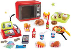 Smoby Set aparat electronic de microunde Tefal Elec Micro Wave Smoby și alimente de mâncare rapidă Fast Food (SM310586-2) Bucatarie copii