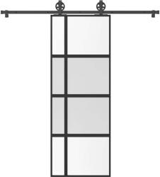 vidaXL tolóajtó vasalatokkal 76x205 cm edzett üveg& Alumínium (3333028)