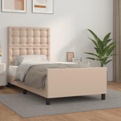 vidaXL cappuccino színű műbőr ágykeret fejtámlával 100x200 cm (3125560)