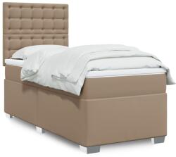 vidaXL cappuccino színű műbőr rugós ágy matraccal 100 x 200 cm (3290711)