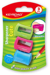 Keyroad Hegyező 1 lyukú 3 db/bliszter Keyroad Cute vegyes színek (KR970530) - haztartasibolt