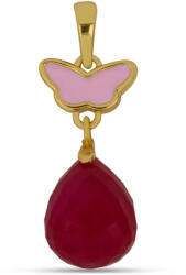  Arannyal Bevont Ezüst Medál Rózsaszínű Ónixszal, Y55960