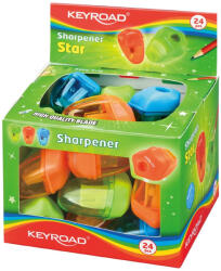 Keyroad Hegyező 1 lyukú tartályos 24 db/display Keyroad Starfish vegyes színek (KR970972) - haztartasibolt