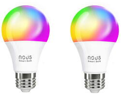 NOUS Set 2 becuri LED NOUS P3 RGB Smart, E27, Control din aplicatie (P3-2)