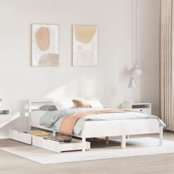vidaXL fehér tömör fenyőfa ágy matrac nélkül 140x190 cm (3301533)