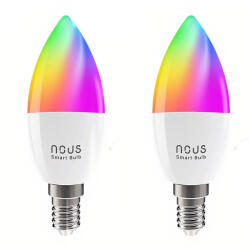 NOUS Set 2 Becuri LED RGB Smart NOUS P4, E14, Control din aplicatie (P4-2) - esell