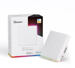 SONOFF Intrerupator Smart Sonoff T5-2C-86 WiF cu Full Touch (2 canale), Lumina LED 10A 2400W (T5-2C-86) - esell