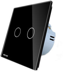WELAIK Intrerupator dublu cu touch Welaik panou din sticla, Negru (A1921CB) - esell