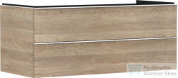 Hansgrohe XELU Q 118x57 cm-es 2 fiókos fali szekrény pulthoz, matt fehér fogantyúval, természetes tölgy 54084700 (54084700)