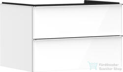 Hansgrohe XELU Q 78x57 cm-es 2 fiókos fali szekrény pulthoz, króm fogantyúval, fényes fehér 54074000 (54074000)